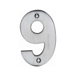 M Marcus Heritage Brass Numeral 9 - Face Fix 76mm Heavy font